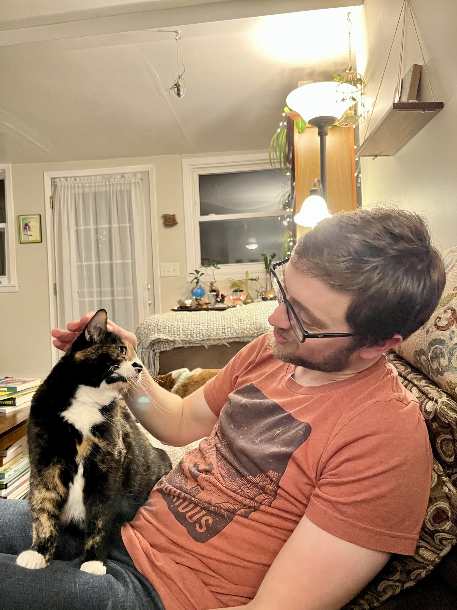 Nate petting Maggie